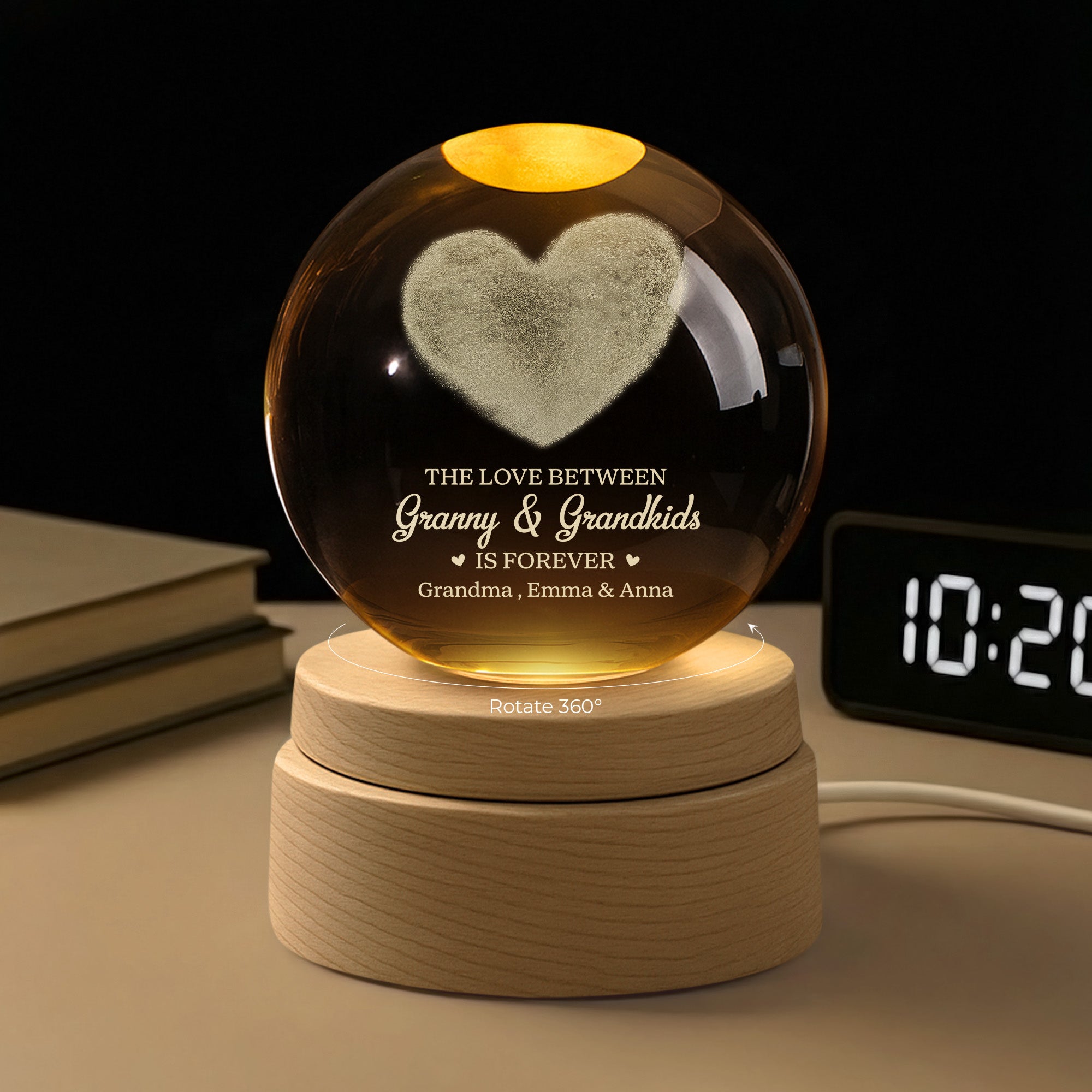 7987LUK2 personalised mothers day 3d crystal ball lamp for mumgranny 7987l8lta