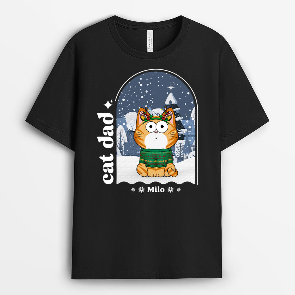 Personalised Cat Mom/Dad Xmas T-Shirt