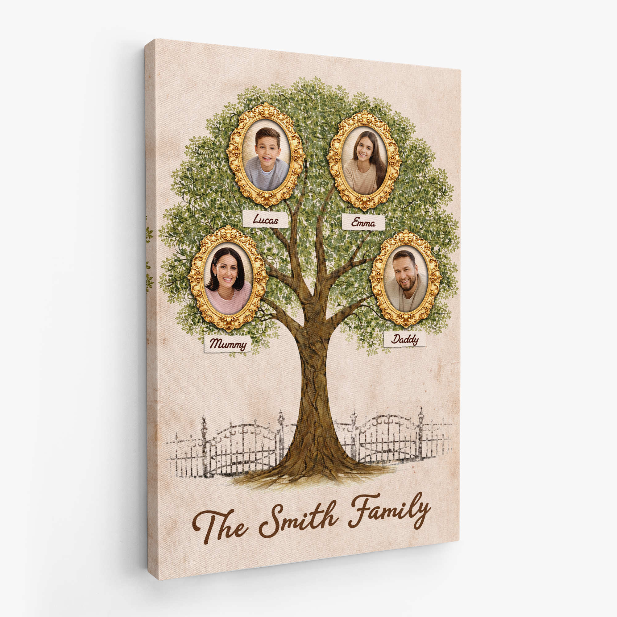 8009CUK2 personalised family tree canvas wall art_ with photos for a family 8009c6fwi