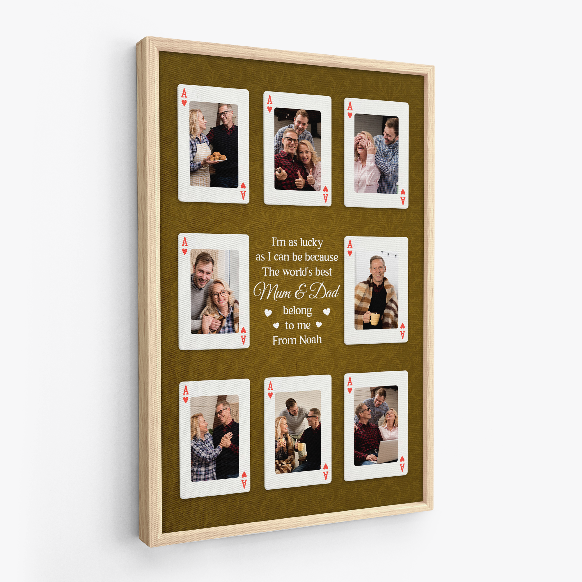 8010CUK2 personalised playing card canvas art_ with photos for mum 8010c6fma