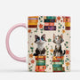 8013MUK2 3d printing effect personalised book and cat mug for cat lovers 8013m6dzd