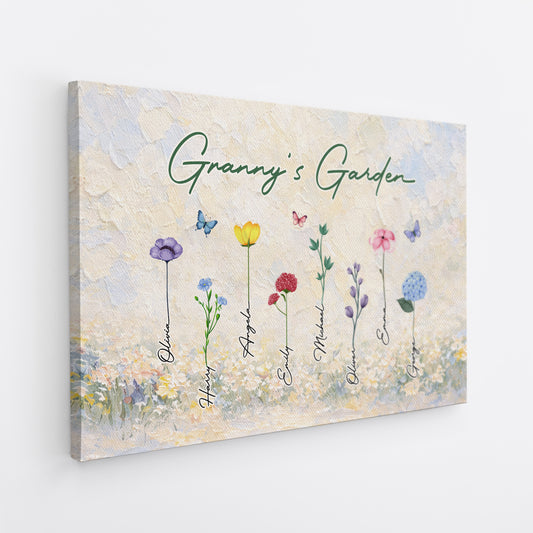 8042CUK2 personalised grannys garden painting_ canvas for mothers day_ 8042ctqta