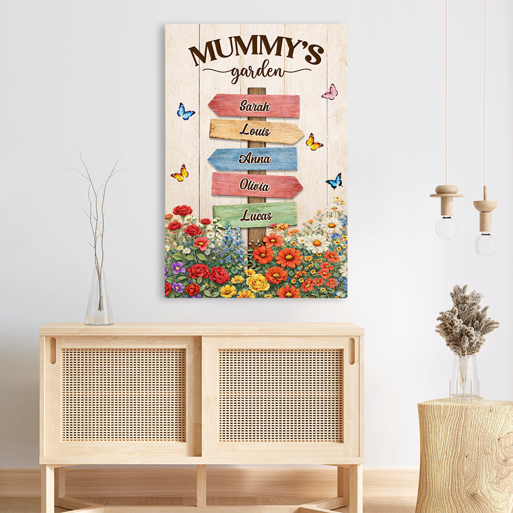 8043CUK3 personalised grandmas garden canvas with names for grandmamum 8043ctfwa