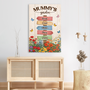 8043CUK3 personalised grandmas garden canvas with names for grandmamum 8043ctfwa