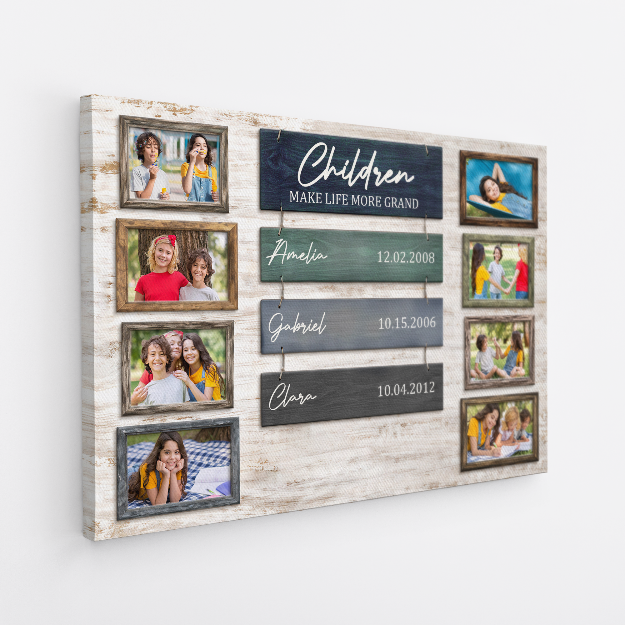 8055CUK2 personalised kids make life grand canvas with photos for parents 8055csfma