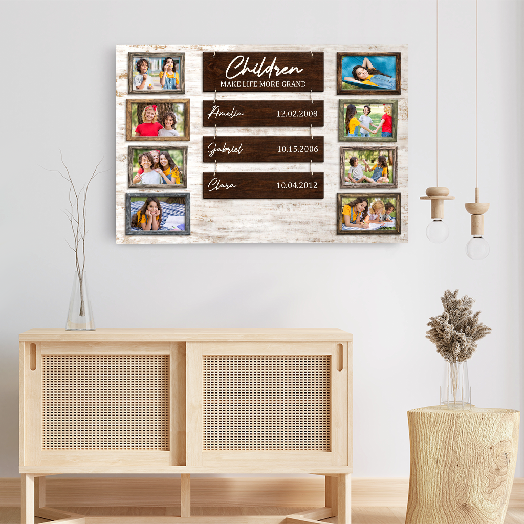 8055CUK3 personalised kids make life grand canvas with photos for parents 8055csfma
