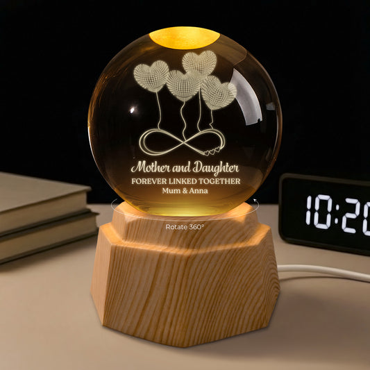 8058LUK1 personalised mothers and daughters forever linked together_ 3d crystal ball lamp 8058l6qca
