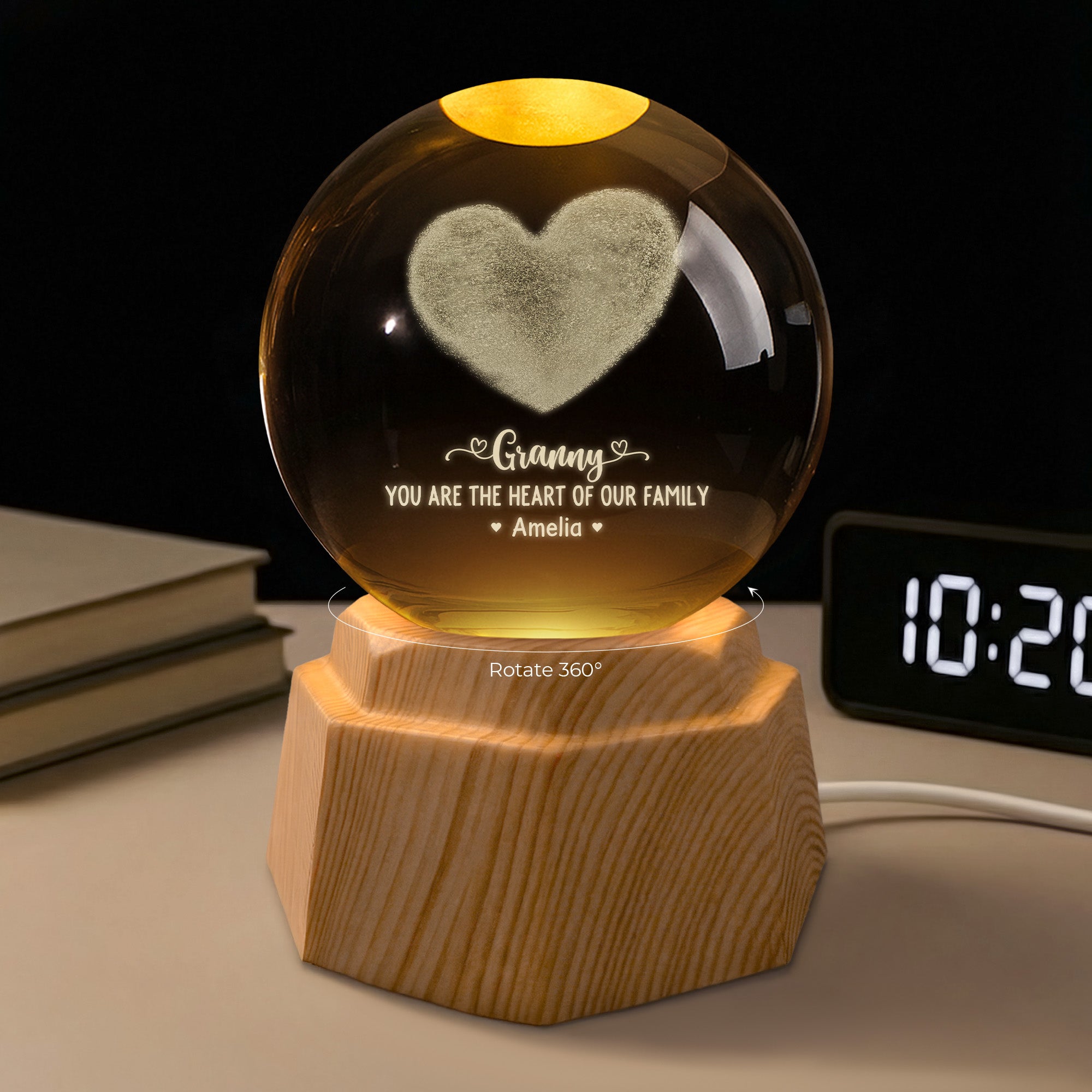 8059LUK2 personalised dadmum you are the heart of our family_ 3d crystal ball lamp 8059l6pma