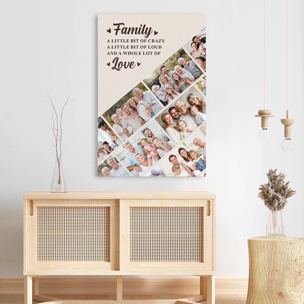 8060CUS3 custom photo collage canvas_ family a little bit of crazy wall art_ 8060cchhi