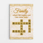 8062CUS1 3d printing effect custom crossword canvas family where life begins and love never ends_ 8062ccqzi