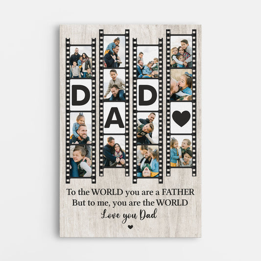 8067CUK1 personalised to the world you are a dadmum photo strip canvas art 8067c3vab_3