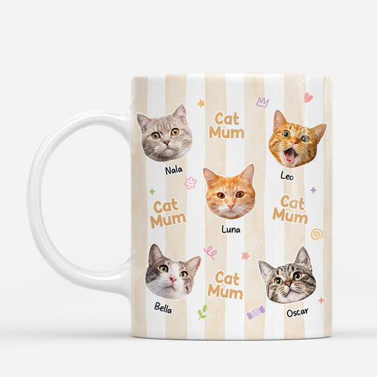 8072MUK1 personalised cat mum mug with catdog faces 8072m8pzd