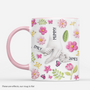 8095MUK1 3d printing effect personalised pink floral ceramic mug for mumgrandma 8095m3faa