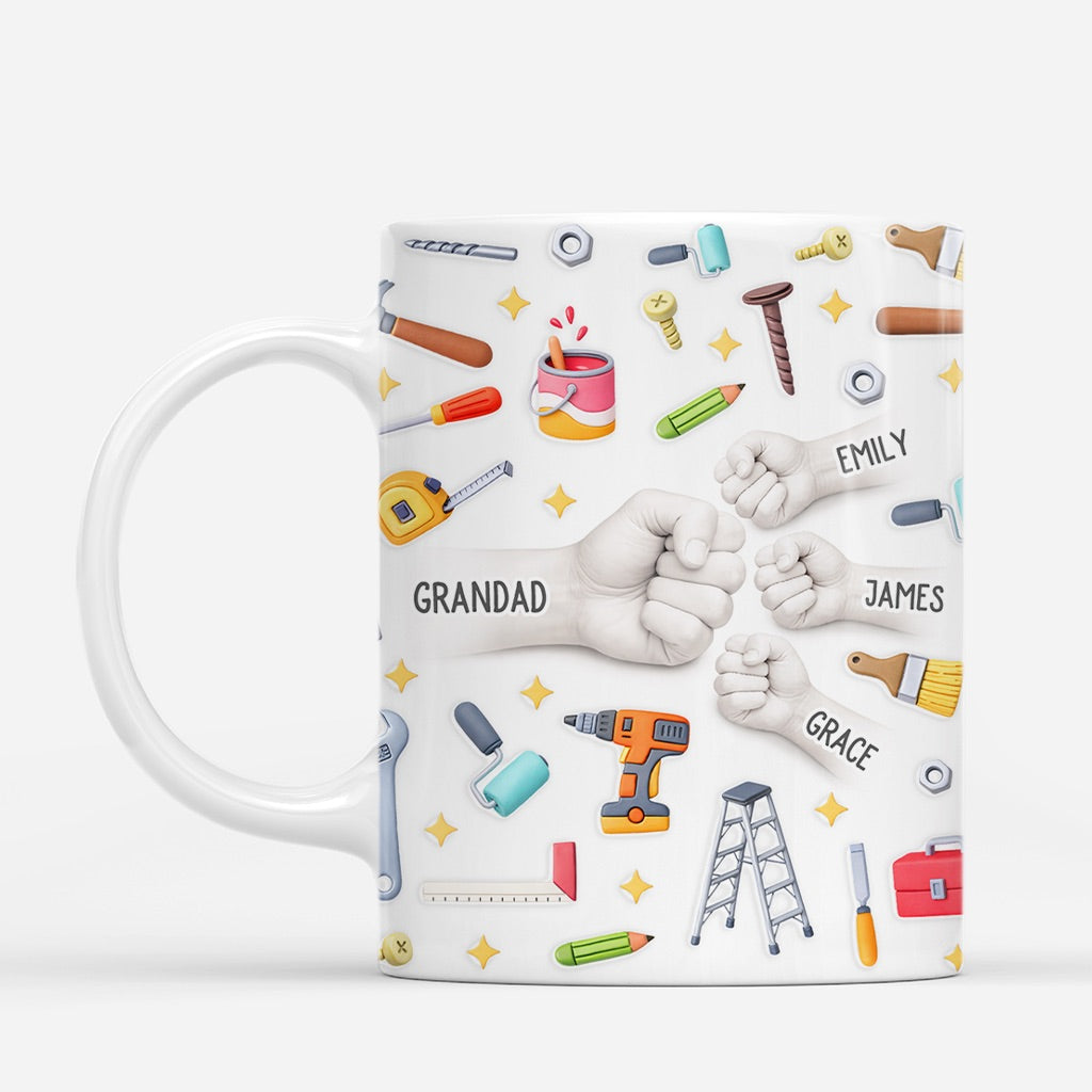 8096MUK2 3d printing effect personalised ceramic fist bump mug for dadgrandad 8096m3xnb