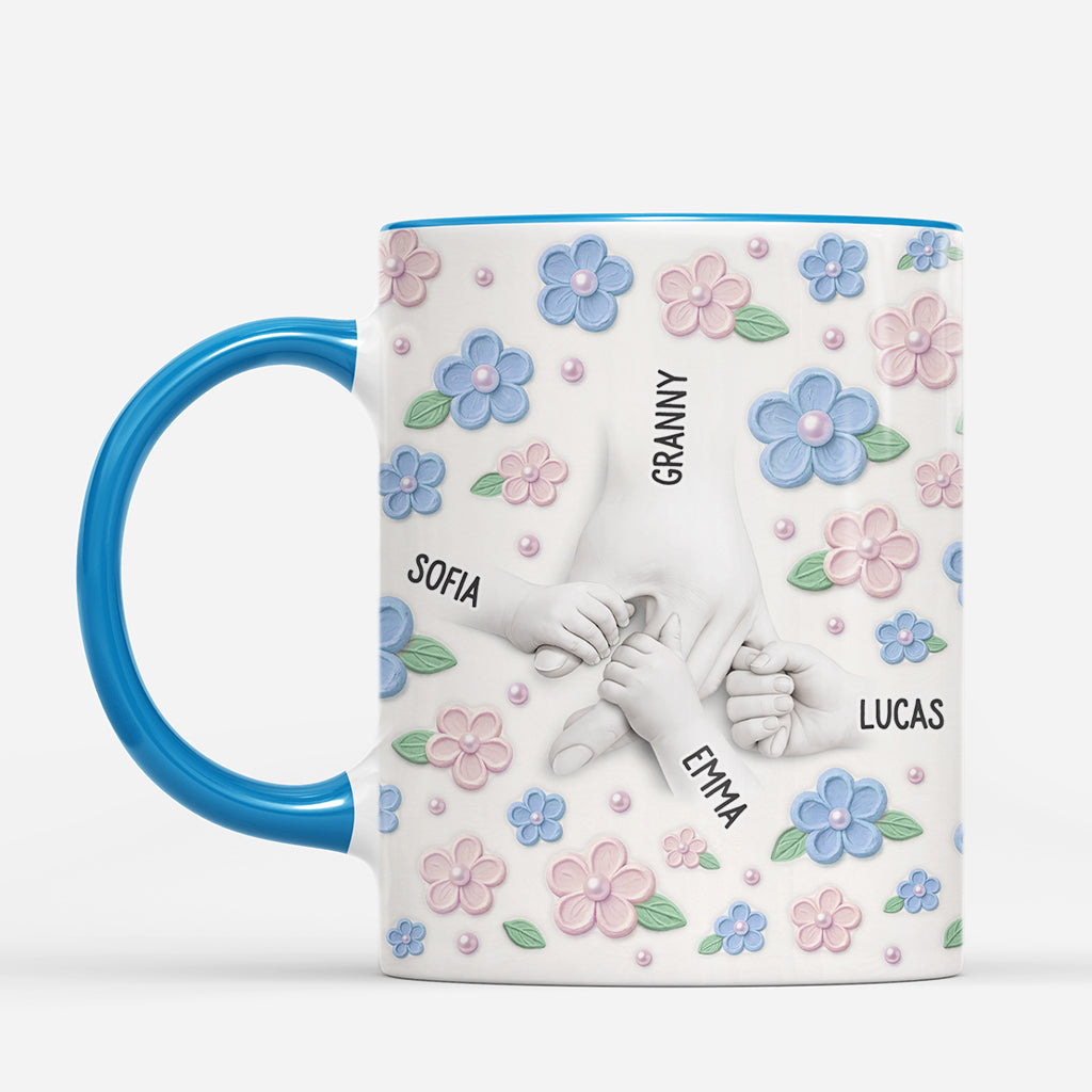 8118MUK2 3d printing effect personalised pearl flower mug for mumgrandma 8118m6qca
