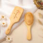 8125AUK2 personalised engraved bamboo hairbrush with name and flower for her 8125aq6fa