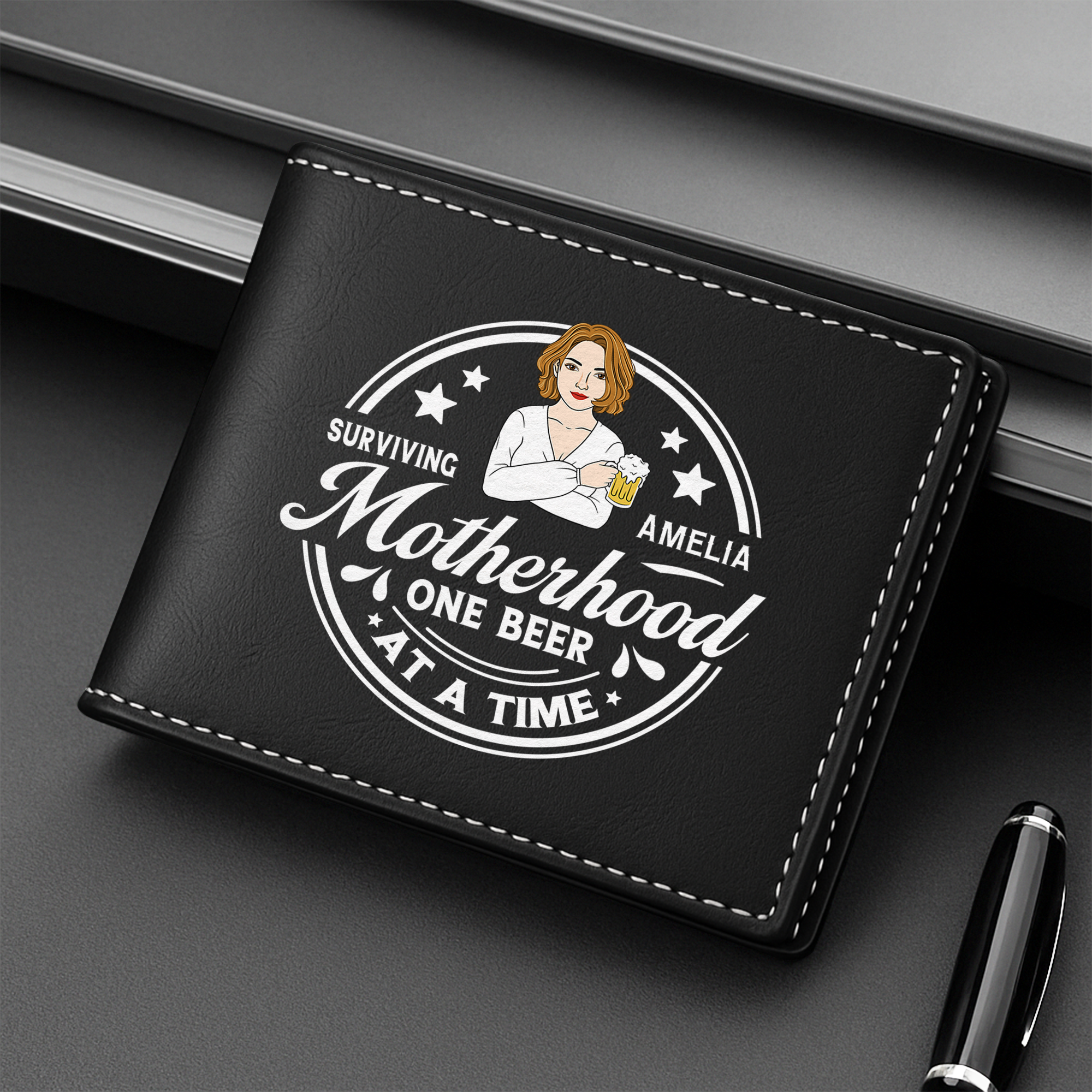 8136JUK1 personalised surviving fatherhood mens leather wallet for dadgrandad 8136jcvhb_1