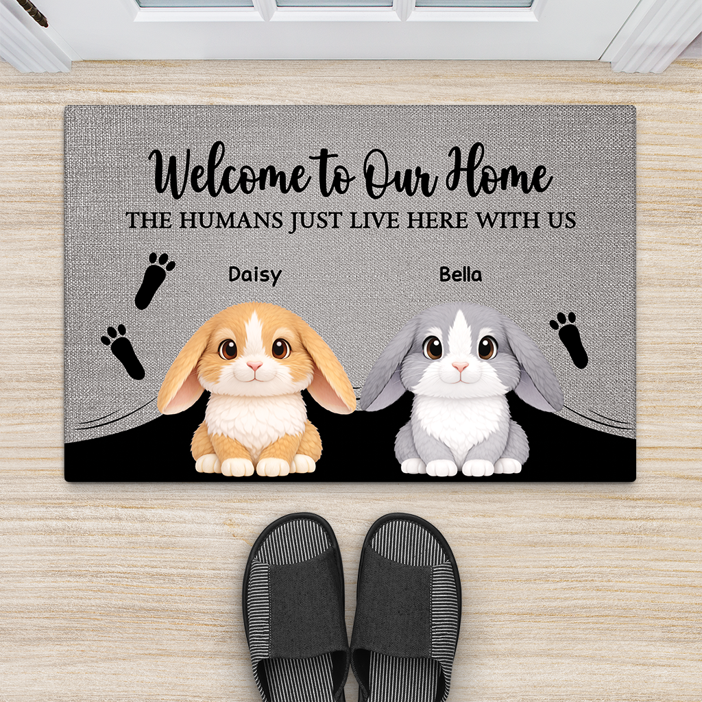 8143DUS2 personalized rabbit doormat welcome to my home doormat 8143dak5i