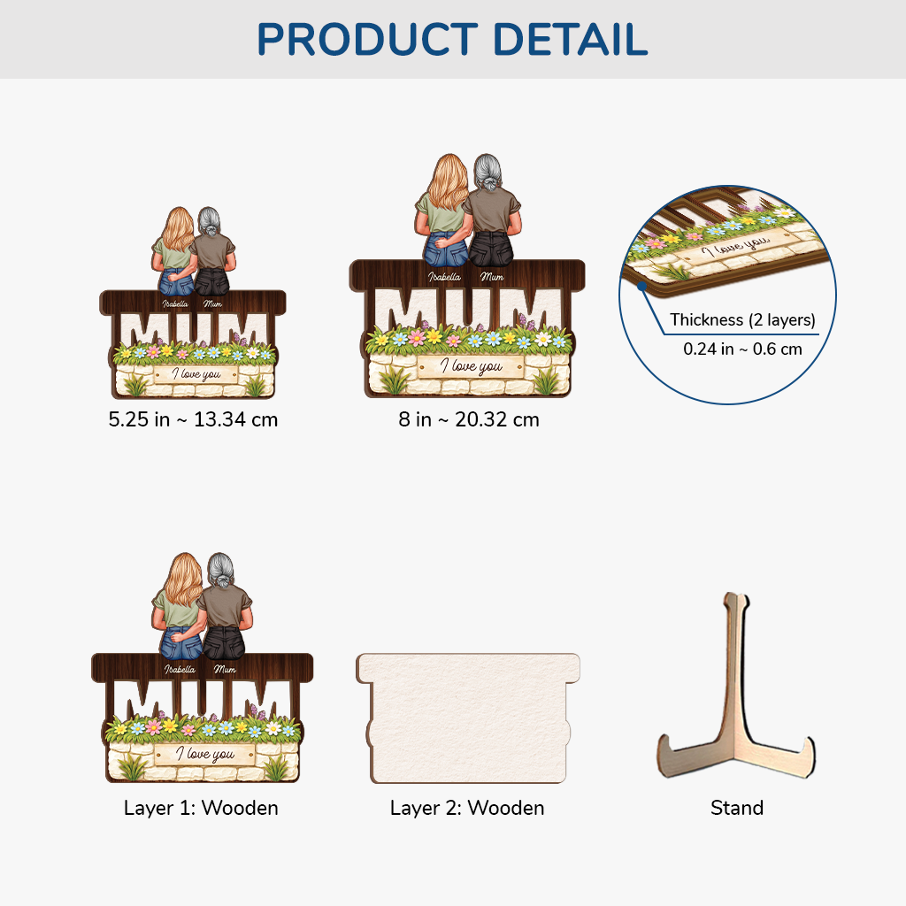 8145QUK3 personalised we love you wooden plaque for mumgrandma 8145qyna