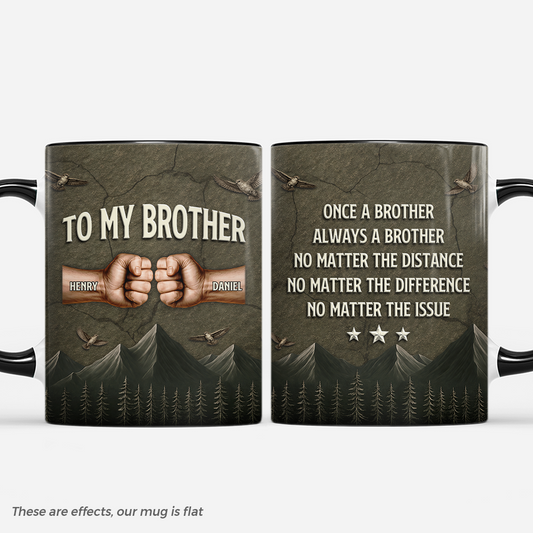 8148MUK1 3d printing effect personalised once a brother aways a brother mug 8148m3dhe