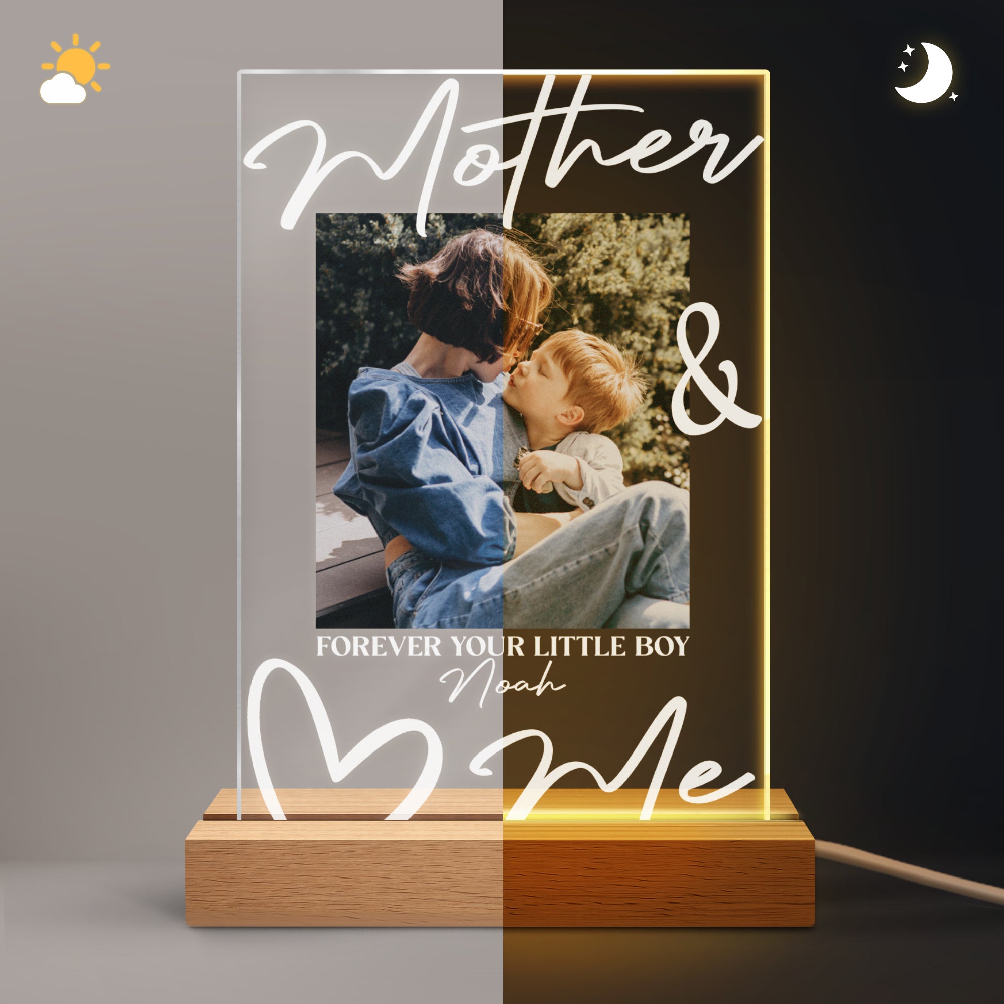 8155LUK2 personalised daddy and me night light with photo for dadmum 8155lsymb