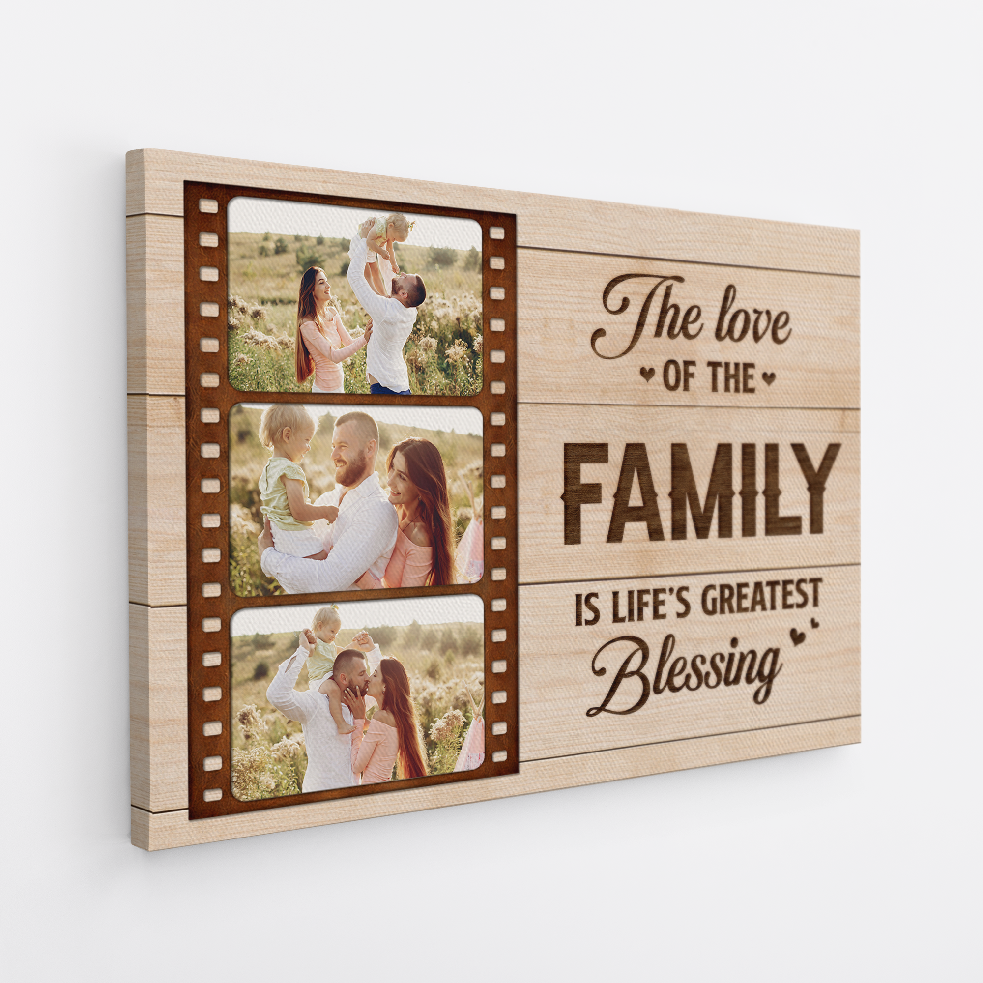 8162CUK2 personalised the love of a family is lifes greatest blessing_ photo canvas_ for mumdad 8162csfwi