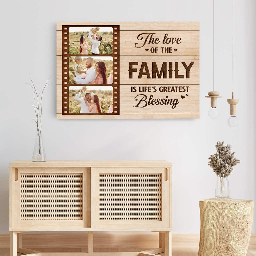 8162CUK3 personalised the love of a family is lifes greatest blessing_ photo canvas_ for mumdad 8162csfwi