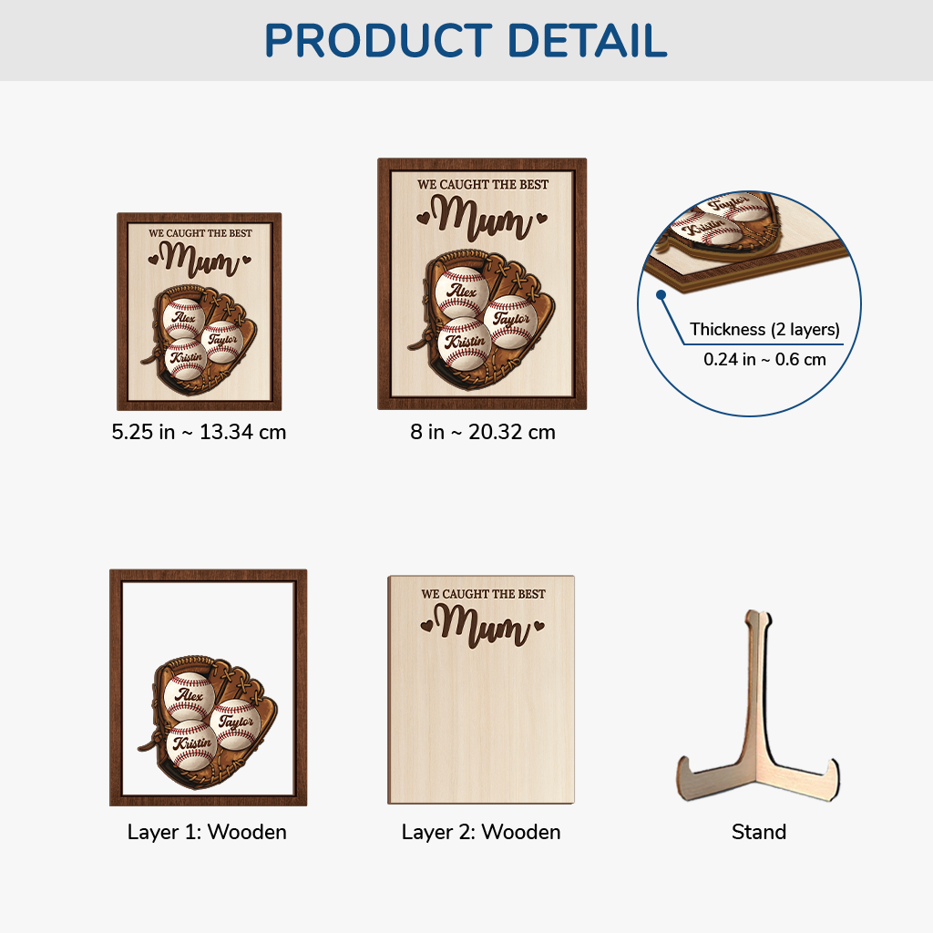8172QUK3 personalised we caught the best mumdad baseball wooden plaque 8172qcqha