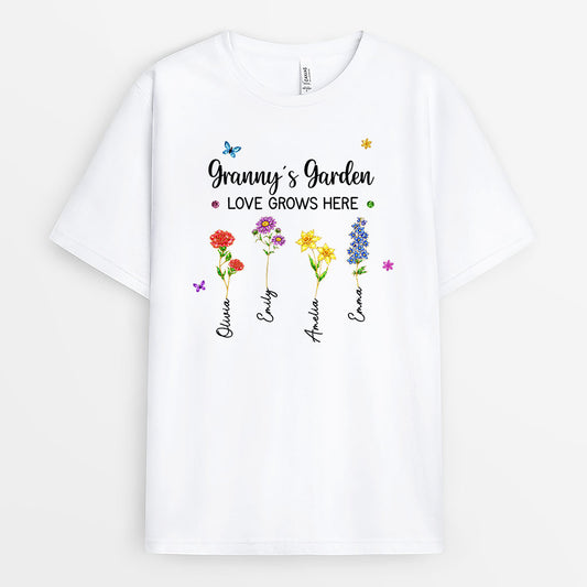 8181AUK1 personalised mumgrannys garden love grows here shirt 8181a8v5a
