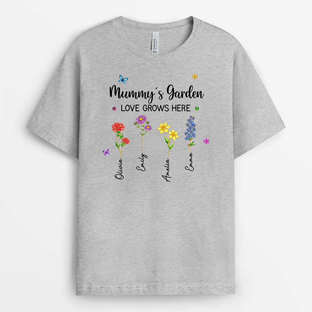 8181AUK2 personalised mumgrannys garden love grows here shirt 8181a8v5a