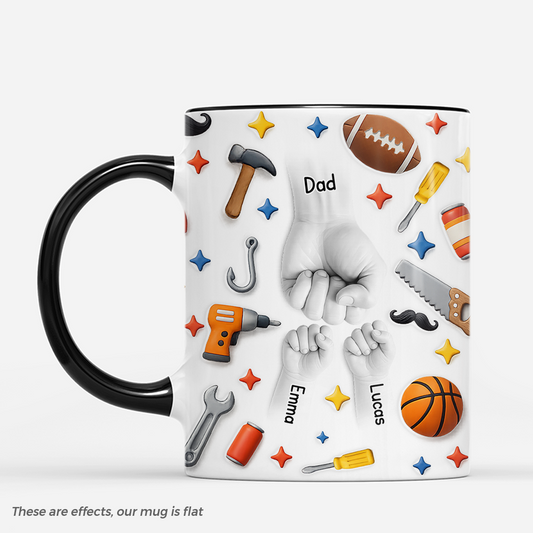 8189MUK1 3d printing effect personalised daddy fist bump mug for dadgrandad 8189mtfab