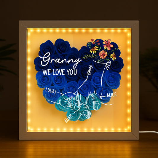 8208OUK2 personalised we love you flower shadow box for mumgrandma 8208o6paa