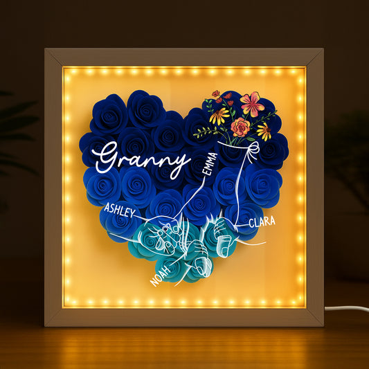 8215OUK2 personalised holding mums hand flower shadow box for mumgranny 8215o6p5a