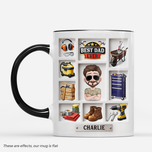 8221MUK1 3d printing effect personalised best dad ever mug for dadgrandad 8221m8fmb