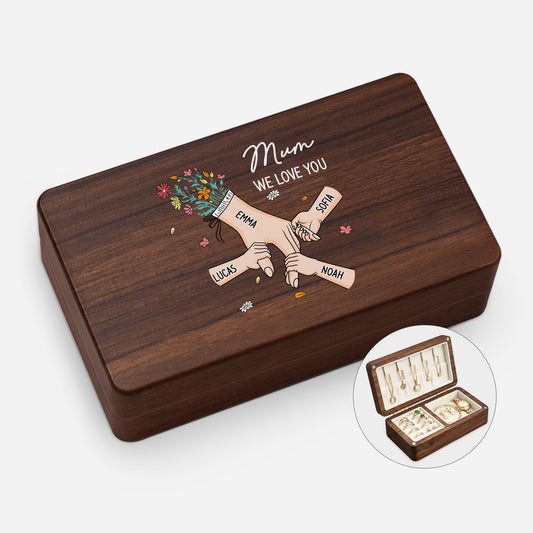 8227AUK1 personalised hand in hand wooden jewellery box for mumgranny 8227aj6paa