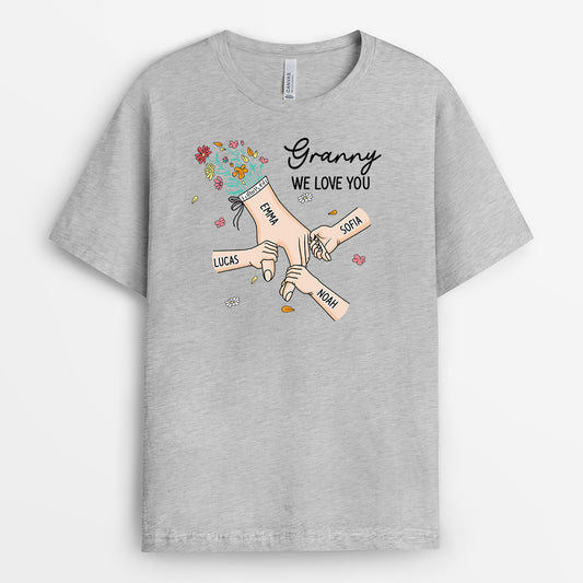 8227AUK2 personalised hand in hand shirt with names for mumgrandma 8227a6paa