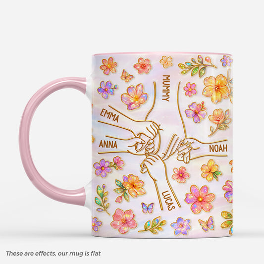 8230MUK1 3d printing effect personalised hand in hand coffee mug for mumgrandma 8230maqza
