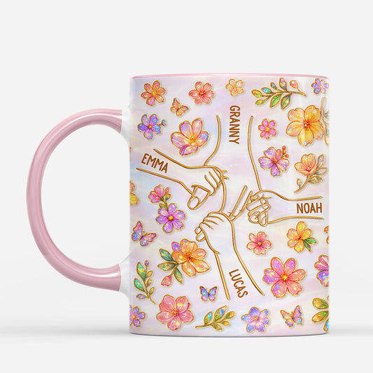 8230MUK2 3d printing effect personalised hand in hand coffee mug for mumgrandma 8230maqza