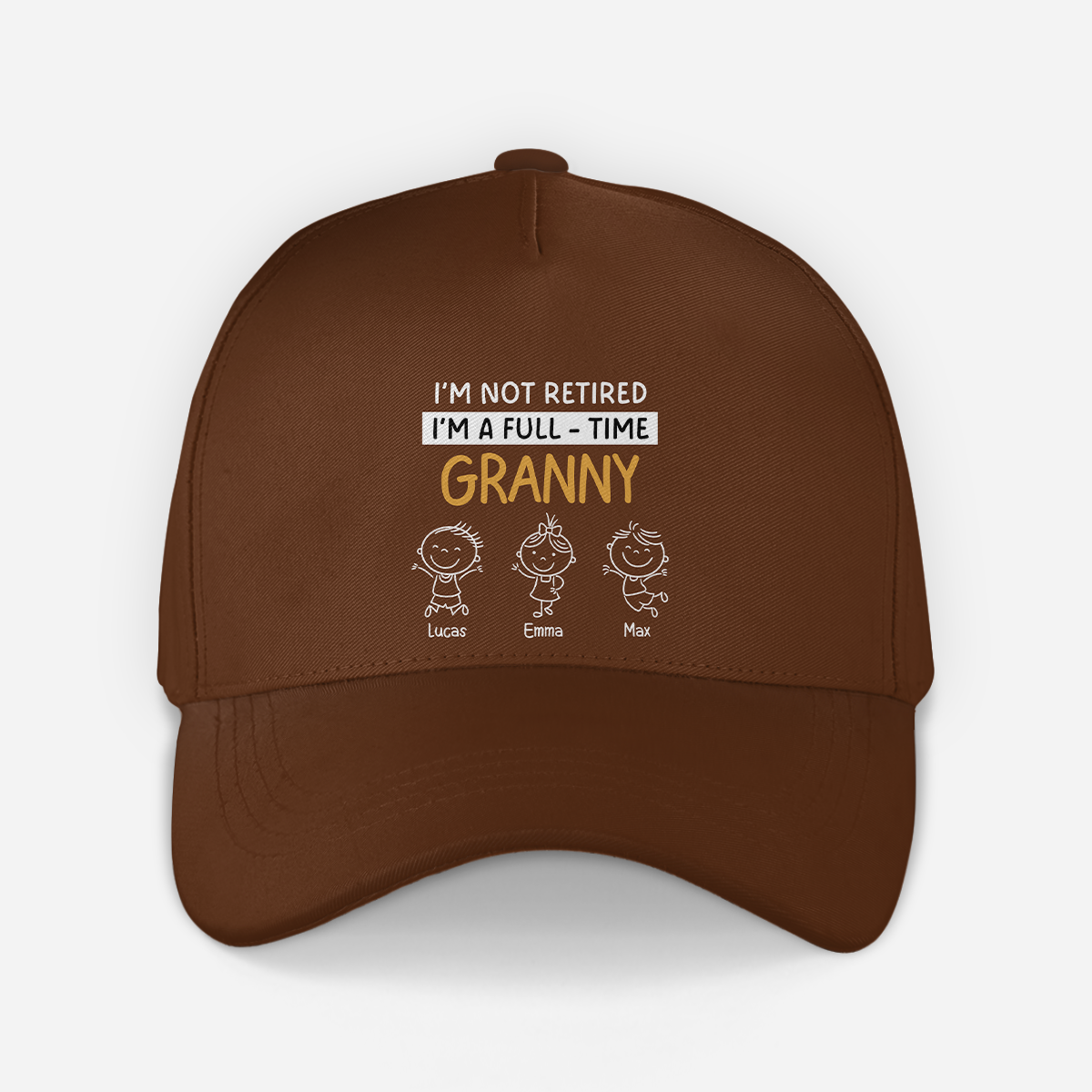 8235JUK2 personalised im not retired im a full time granny cap for grandmagrandad 8235jtkhb
