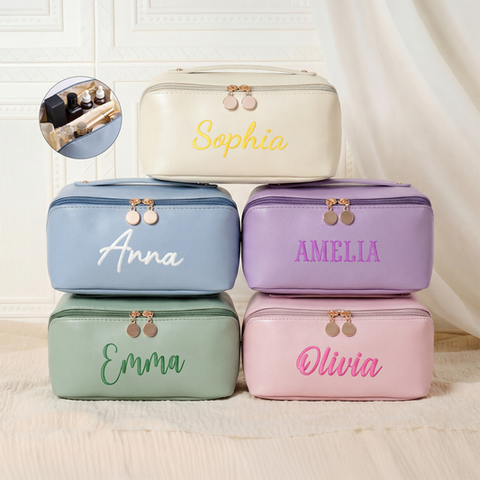 8241AUK1 personalised leather embroidered makeup bag_ with name for her 8241ab0p5a