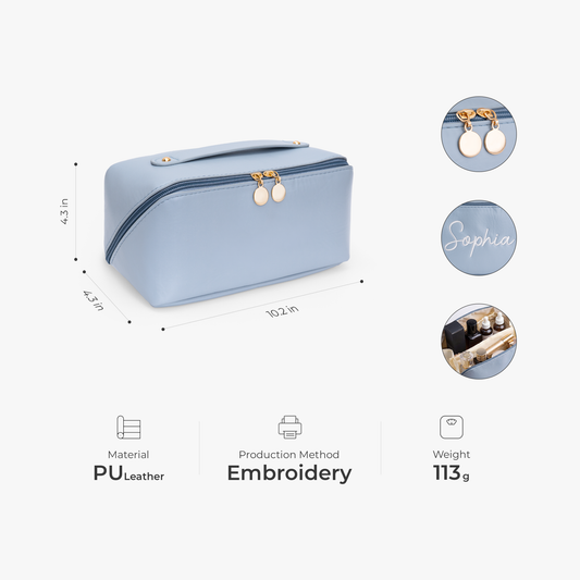 8241AUK2 personalised leather embroidered makeup bag_ with name for her 8241ab0p5a