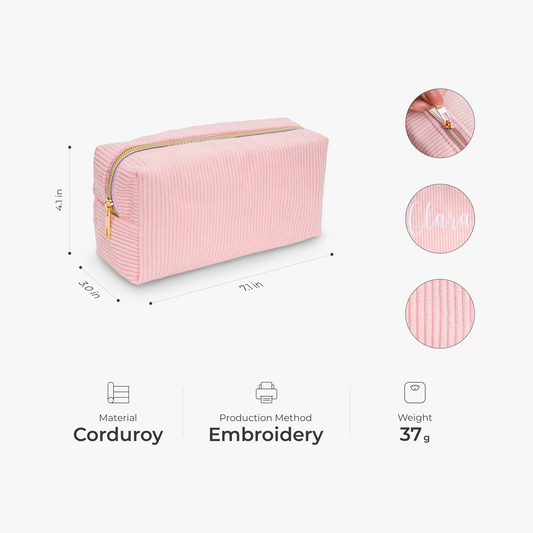 8242AUK2 personalised embroidered corduroy makeup bag_ with name for her 8242ab0p5a