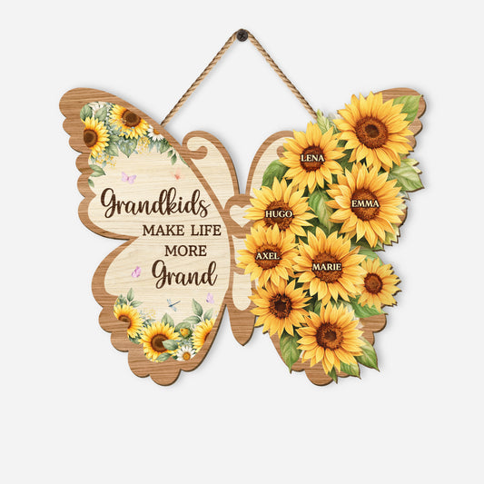 8251QUK1 personalised grandkids make life more grand wooden sign for grandmamum 8251qnyza