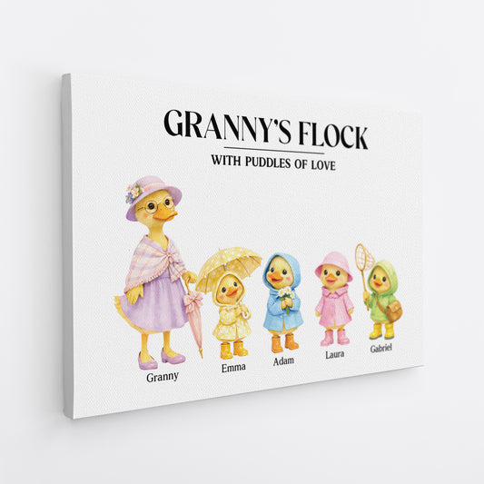 8252CUK2 personalised grannys flock duck canvas for grandmagrandad 8252c6pma