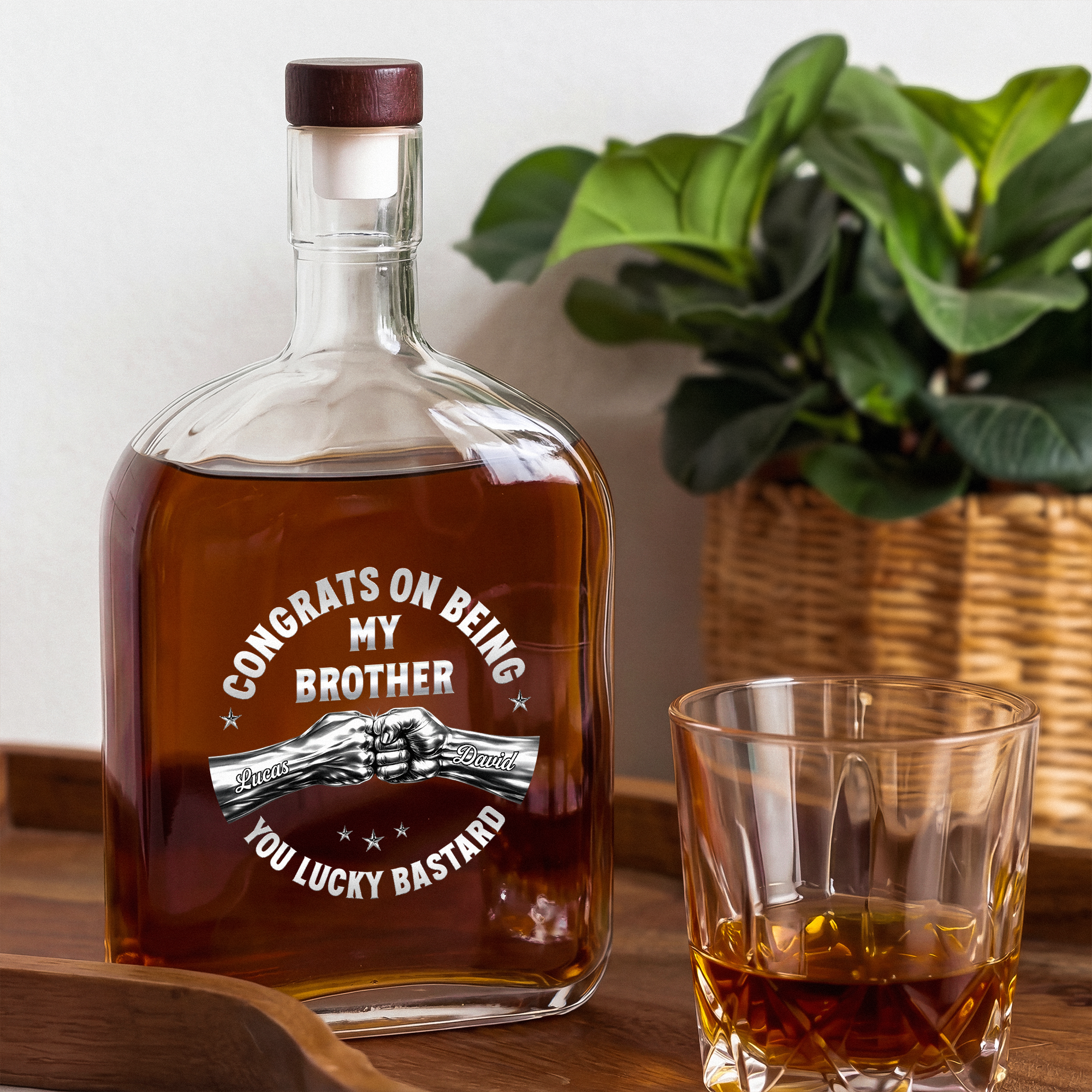 8257IUK2 3d printing effect personalised congrats on being my brother whisky bottle for him 8257isfwe