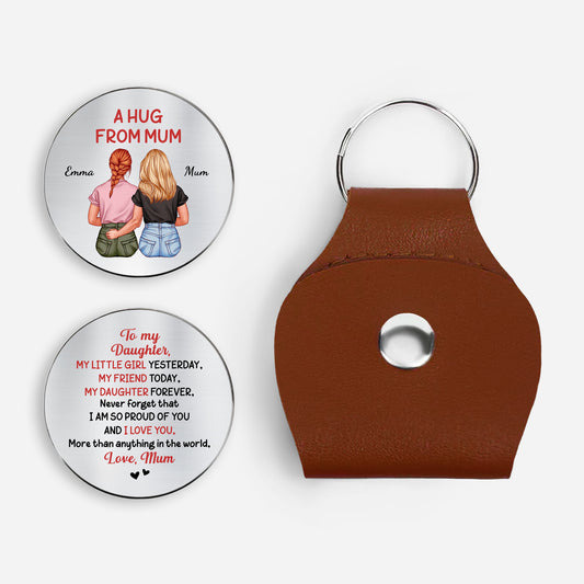 8264AUK1 personalised a hug from mom leather pocket hug for daughter 8264aj8vca