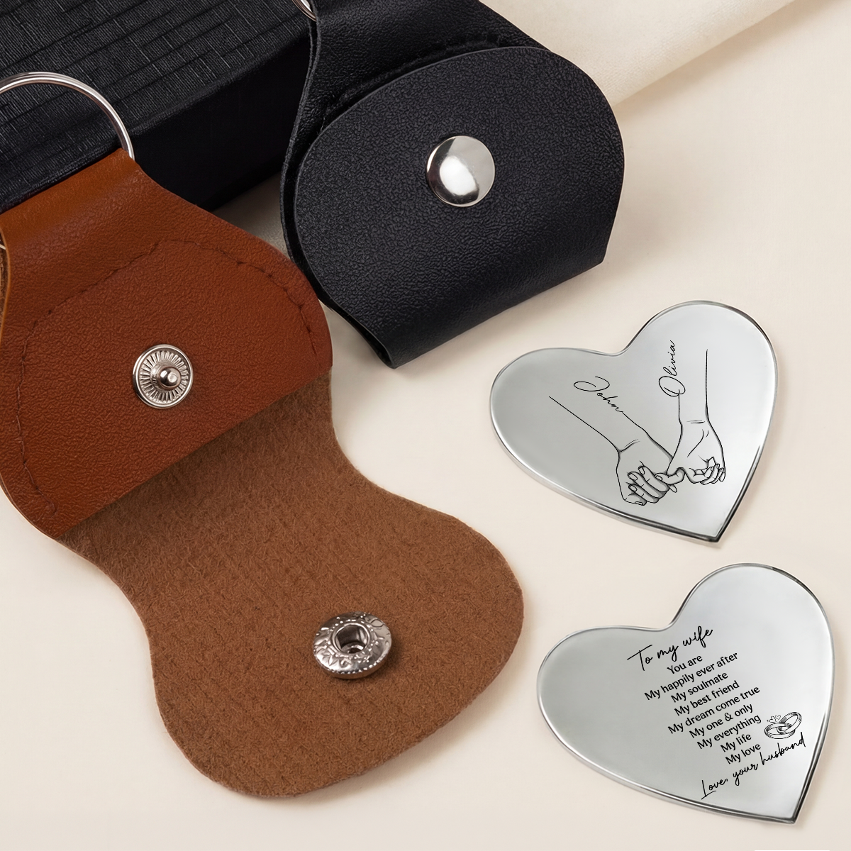 8265AUK2 personalised to my husband pocket hug heart token for couples 8265ajsfng