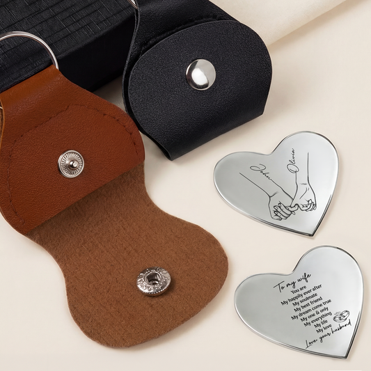 8265AUK2 personalised to my husband pocket hug heart token for couples 8265ajsfng