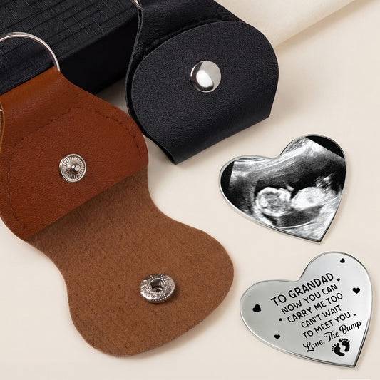 8296AUK2 personalised ultrasound photo heart pocket hug token for dad to be 8296ajaq5b