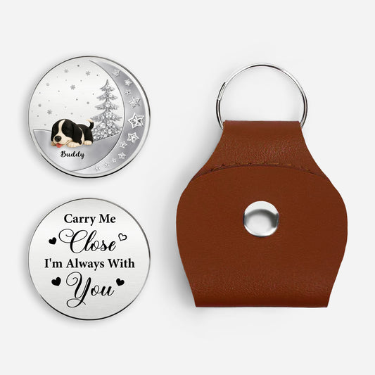 8297AUK1 personalised dog memorial leather pocket hug with photo 8297aj8vcc_1